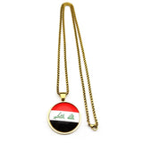 Fashionable Iraqi Time gemstone round pendant necklace, versatile for both men and women, collarbone festival accessory