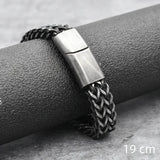 Bracelet Men's Stainless Steel Chain Punk Motorcycle Accessories Charm Bracelets Magnetic Clasp Vintage Jewelry Gifts Boyfriend
