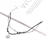 Vintage Boho Multi Layer Beads Anklets For Women Fashion Sun Pendent Anklet Handmade Chain Foot Party Jewelry Leg Bracelet