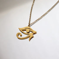 Hot Sale Stainless Steel Eye Of Horus Pendant Necklace For Retro Ancient Egypt Series Necklace For Women Girl Birthday Gift