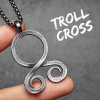 Ancient Troll Cross Amulets Men Necklaces Stainless Steel Pendant Chain Women Punk Fashion Jewelry Accessories Gifts Wholesale