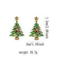 Fashion New Shiny Snowflake Christmas Tree Earring Rhinestone Simple Stud Earrings Women's Wedding Jewelry Earrings