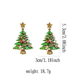 Fashion New Shiny Snowflake Christmas Tree Earring Rhinestone Simple Stud Earrings Women's Wedding Jewelry Earrings