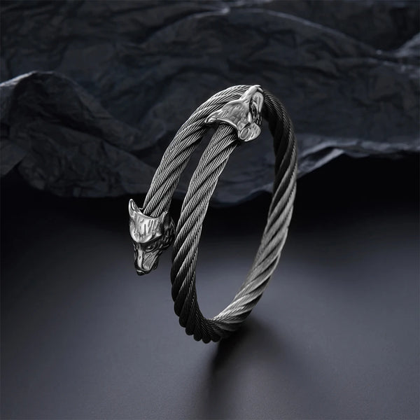 Luxury Leopard Head Cuff Bangles Stainless Steel Adjustable Open Bracelet Men Women Punk Animal Jewelry Accessories Pulsera