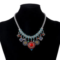 Fashion Ethnic Gypsy Bohemian Choker Necklace For Women Beads Drop Tassel Vintage Big Statement Collier Femme Party Jewelry Gift