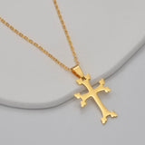 Anniyo Armenians Cross Pendant Necklaces For Women Girls Stainless Steel Armenia Jewelry  #324221