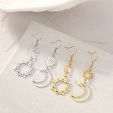 Stainless Steel Earrings Bohemian Sun Moon Totem Pendant New Senior Statement Temperament Dangle Earrings For Women Jewelry Gift