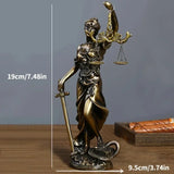 9.5X5X19cm Creative Retro Round Bottom Justice Balance Goddess Pendant Statue Lawyer Decoration Home Desktop Decoration
