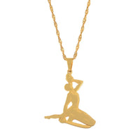 Anniyo 3CM Haiti Pendant Necklace Women Girls Neg Mawon Ayiti Items Gold Color Jewelry of Haiti Accessories Neg Maron @067221