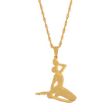 Anniyo 3CM Haiti Pendant Necklace Women Girls Neg Mawon Ayiti Items Gold Color Jewelry of Haiti Accessories Neg Maron @067221