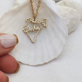 Customizable India Map Name Pendant Necklace 18K Golden Plated Stainless Steel Jewelry