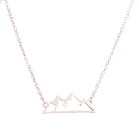 2024 new fashion stainless steel hollow snow mountain mountain pendant necklace temperament with lovely collarbone chain accesso