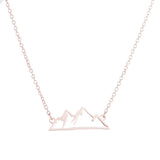 2024 new fashion stainless steel hollow snow mountain mountain pendant necklace temperament with lovely collarbone chain accesso