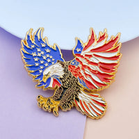 Bald Eagle American Flag Enamel Brooch Usa Patriot Independence Day Gathering Celebration Lapel Pin National Spirit Badge Access