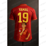 Yamal #19 Cartoon Portrait Football Tee – Anime Style Special Design Soccer Shirt, Breathable Oversized Fanwear