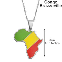 Anniyo 3CM Hip-hop Africa Map Pendant Necklace Jewelry Eritrea,Gambia,Guinea,Congo,Tunisia,Benin,Libay,Namibia,Chad,Botswana