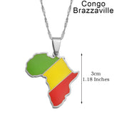 Anniyo 3CM Hip-hop Africa Map Pendant Necklace Jewelry Eritrea,Gambia,Guinea,Congo,Tunisia,Benin,Libay,Namibia,Chad,Botswana