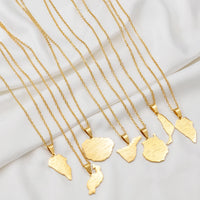 Anniyo Spain La palma Islands Map Pendant Neckalces For Women Girls Stainless Steel Ethnic Jewelry #514162