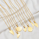 Anniyo Spain La palma Islands Map Pendant Neckalces For Women Girls Stainless Steel Ethnic Jewelry #514162