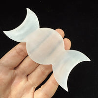 1pc Selenite Moon Goddess Selenite Bowl,Triple Moon Bowl,Crystal Gifts,Home Decor,Crystal Bowl For Witchcraft Divination