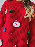 Handmade Decorative Christmas Sweaters Women Fashion Cute O Neck Long Sleeve Knitted Pullover Sweater Female Autumn Winter New