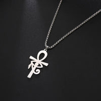2024 New fashion Egyptian cross The Eye of Horus pendant necklace temperament everything with stainless steel collarbone chain a