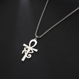 2024 New fashion Egyptian cross The Eye of Horus pendant necklace temperament everything with stainless steel collarbone chain a