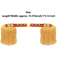 1 Pair Drum Horn Band Tassel Fringe Chain Shoulder Badge Applique Epaulet Clothing Uniform Party Performance Costume Accessories