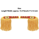 1 Pair Drum Horn Band Tassel Fringe Chain Shoulder Badge Applique Epaulet Clothing Uniform Party Performance Costume Accessories