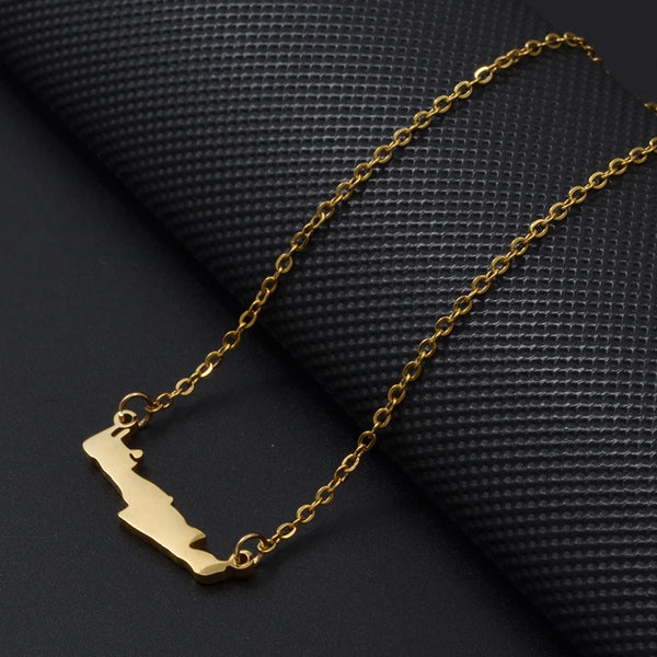 Anniyo Greece Crete lsland Necklaces for Women Girls Stainless Steel Jewelry #535562