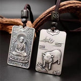 Twelve Zodiac Tiger Dragon Necklace For Men Jewelry Retro Patron Buddha Pendant Male Lucky Blessing Anniversary Accessories