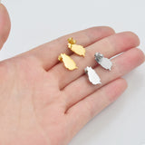 Anniyo 1.6cm Small Size Saint Lucia Map Stud Earrings for Women Girls St. Lucia Stainless Steel Jewelry #304101