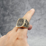 Masonic Rings 316L Stainless Steel Men Golden plated Rock for Rider Male Friend Jewelry Gift Accessories Dropshipping