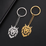 2024 New fashion cut titanium steel chain keychain Lion King Pendant Hip Hop punk style stainless steel animal keychain