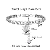 Anklet For Women Silver Color Stainless Steel Cuban Link Ankle Bracelets Summer Fashion Leg Chain Beach Foot Jewelry Ancklets