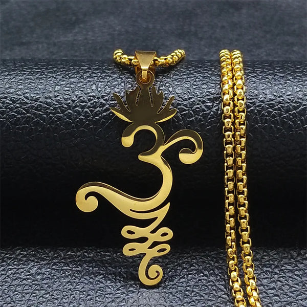 2024 new fashion all-match mysterious symbol necklace men's pendant pendant hip stainless steel men's sweater chain jewelry