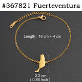 Anniyo 18CM+4CM Spain Tenerife Lanzarote Palma Gomera Fuerteventura El Hierro Map Bracelets for Women Jewelry Bangle #367421