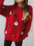 Handmade Decorative Christmas Sweaters Women Fashion Cute O Neck Long Sleeve Knitted Pullover Sweater Female Autumn Winter New