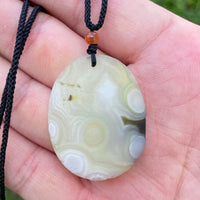 Natural Gobi Agate Pendant Alxa Eye Rock Rough Polished Energy Crystal Quartz Necklace Reiki Healing Stone Decor Gift