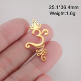Dawapara Unalome Pendant OM Lotus Flower Charm for Jewelry Making Stainless Steel Spiritual Yoga Symbol Buddhism Accessories