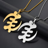 Anniyo 7.2cm Africa Symbol Pendant Necklaces Women Men Stainless Steel Adinkra Gye Nyame Ancient Egypt Jewelry Ghanaian @362921