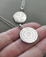 Ayatul Kursi Four Qul Necklace Unique Two Sided Surah Pendant 18k Gold Islamic Jewelry Eid Gift Gift for Women