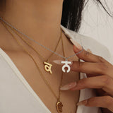 Personalized Punjabi Letter Necklace Sikh Symbol Stainless Steel Fine Jewelry Memorial Jewelry Customized With Any Symbol