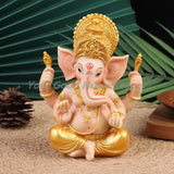 1Pc Gold Lord Ganesha Buddha Statue Elephant God Sculptures Ganesh Figurines Home Furnishing Decoration Ornaments Resin Figurine