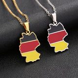 2024 new fashion stainless just Germany map map pendant necklace temperament everything collarbone chain birthday anniversary gi