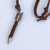 Men Vintage Leather Arrow Punk Necklaces Pendants Body Choker Chain Jewelry Gift