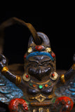 Tibet Temple Collection Old Natural meteorite Filigree mosaic gem Dzi Bead Roc garuda statue Pendant amulet Town House #2
