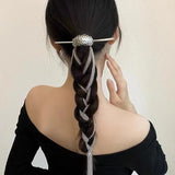 Fashion Silver Color Chain Hairpins Women Braid Headband Long Tassel DIY Hairwear Accessories Statement Jewelry 2025 Trending
