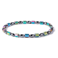 1/2/4/6Pcs Hematite Ankle Bracelet Colorful Elastic Anklet Bohemian Summer Beach Clothing Accessories Energy Hematite Jewelry