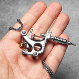 Men Charm Tattoo Machine Stainless Steel Jewelry Necklaces With Pendant For Male Women Punk Hip Hop Accessories Gifts Wholesale